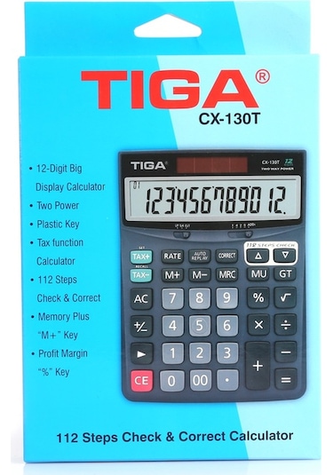 Tiga CX-130T 12 Hane Fonksiyonlu Hesap Makinesi