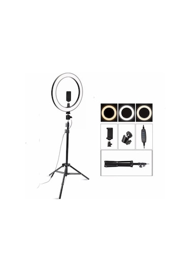 Halka Led Işık 10 İnç   2.1 Metre Tripod Ring Light Çekim Işığı