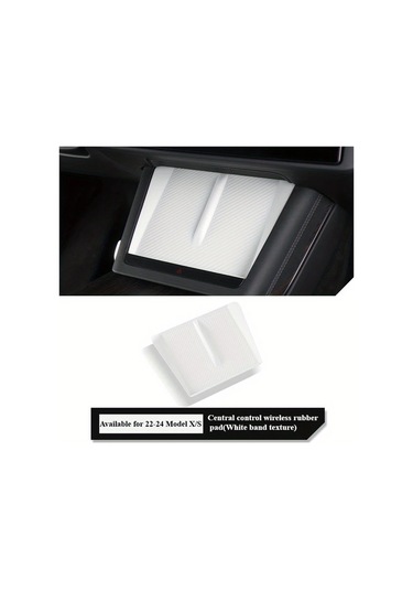 Honeybeeshop Tesla Model X S 2022 2024 İçin Silikon Pedal Kaymaz Sarj Merkezi Konsol Aksesuarı Doku Detaylı Nötr Gri