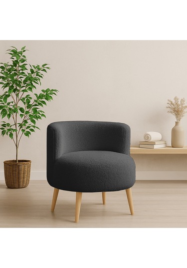 Sydney Berjer - Welsoft Kumaş Modern Tekli Koltuk - Antrasit Antrasit