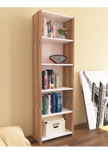Nurmobilya Nur Mobilya Maya 5 Raflı Kitaplık (Arkalıklı Model)