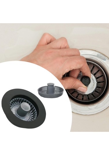 Homyl Mutfak Lavabosu Tahliye Süzgeci Hafif Paslanmaz Koku Siyah