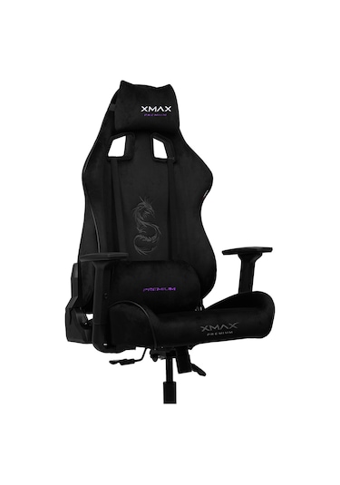 Rio Pus Balerion Terletmez Kadife Kumaş Siyah Gaming Oyuncu Koltuğu -15 Siyah