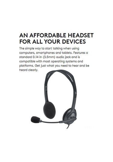 Wezone Logitech H111 Döner Mikrofonlu 3.5mm Stereo Kulaklık - Oyun, Müzik Ve Görüşmeler İçin