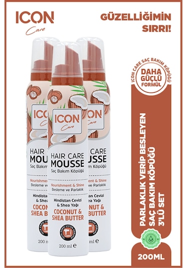Icon Saç Bakım Köpüğü Coconut & Shea Butter 3'lü Set