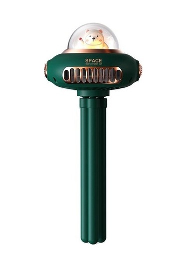 Bebek Arabası Fanı Taşınabilir Salınımlı Fan 4 Hız Bladeless 4103 Yeşil