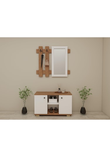 Sarissa Ayakkanbı Dolabı/askılık/antre Dolap-m.k.-byz Kahverengi