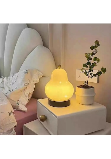 Techtic Masa Lambası Dokunmatik Şarjlı Armut Lamba 3 Modlu