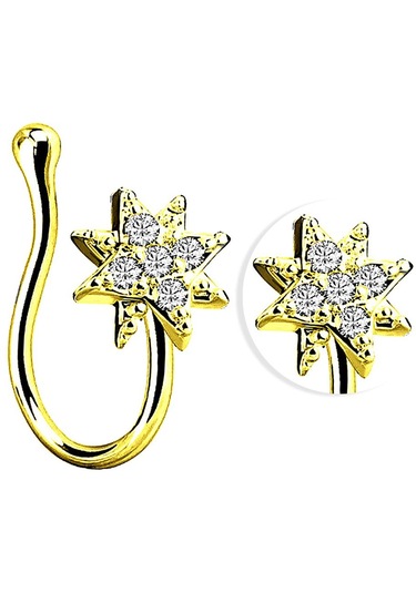 Homyl Sahte Burun Halkaları 18g Dudak Kulak Septum Altın