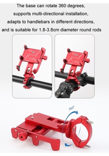 Pazly Dayanıklı Johorse Cep Telefonu Tutucu, Motosiklet/gidon Bağlı, Siyah Gövde, 5-10 Cm Genişlik, Su Paslanmaz Çok Renkli