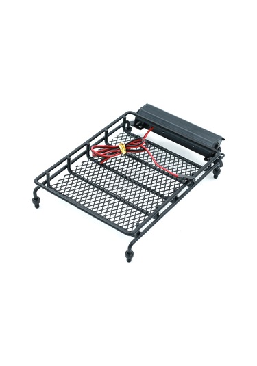 Jeehugo Led Işıklı Metal Çatı Bagaj Rafı - 1/14 1/12 1/10 Scx10 Cc01 Mn D90 D91 D99 Mn90 Mn99s Evrensel Uyumlu B2 Modeli
