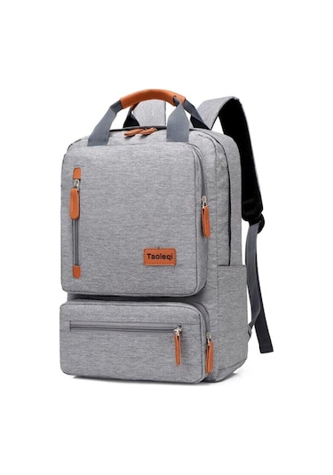 Taoleqi T608 Laptop Notebook Sırt Çantası Açık Gri
