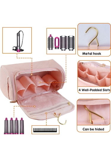 İçin Asılı Taşınabilir Stand Aksesuarları Saklama Çantası Pembe