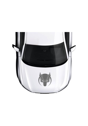 Börü Sticker - Kurt Sticker - Oto Sticker - 46cmx50cm - Gri