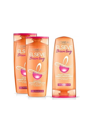 Elseve Dream Long Onarıcı Bakım Şampuanı 2 x 360 ML + Saç Kremi 360 ML