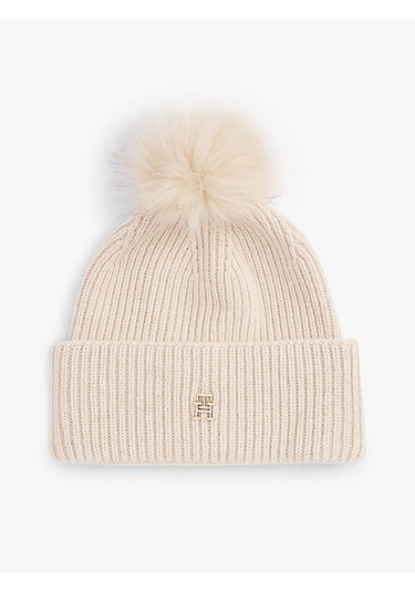 Tommy Hilfiger Tommy Hılfıger Kadın Bere Aw0aw16848-aa8 Krem