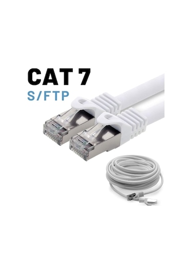 Irenis CAT7 Kablo S/FTP LSZH Ethernet Network Lan Ağ Kablosu 1 M-Beyaz
