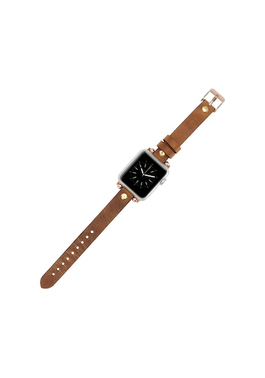 Apple Watch Uyumlu Deri Kordon 38-40-41mm Gt G19 Taba Diğer