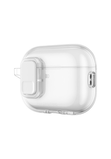 Airpods Pro 3 Uyumlu Amazingthing Magnetik Kilit Tasarımlı Minimal Serisi Kılıf Şeffaf Şeffaf