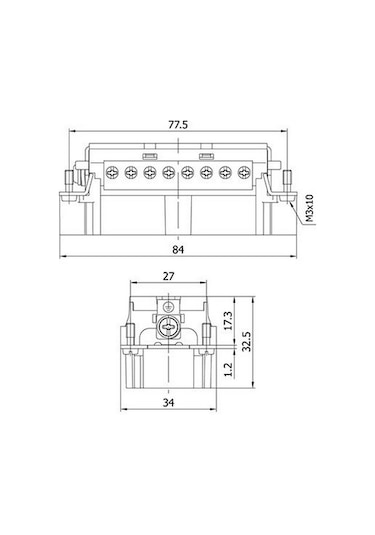 METE ENERJİ 29023 16X16A. Çoklu Fiş Çekirdek Montajlı (Vidalı Bağ
