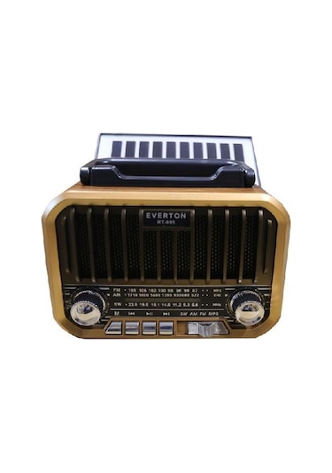Everton Rt-685 Şarjlı,solarlı Nostaljik Radyo Bluetooth-usb-sd-fm
