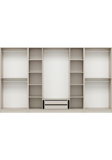 Kale Plus 8 Mebran Kapaklı 2 Çekmeceli Dolap Kumtaşı Mebran 210cm Bej