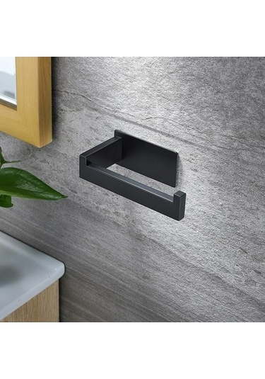 Novahub Çatı Kağıt Dispenseri Paslanmaz Çelik Sondajsız Siyah 3m Yapışkanlı Diğer