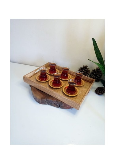 Doğal Ahşap Eskitme Dekoratif Kahve, Çay, Söz, Nişan, Sunum , Servis Tepsisi Eskitme Kahve