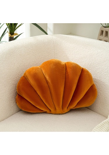 Suntek Magideal Kabuk Dekoratif Yastık Clam Yer Minderi Oturma Karamel