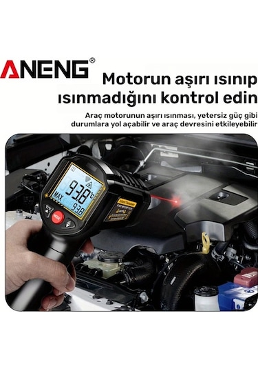 Honeybeeshop Aneng Th202 Kırmızı Termometre Higrometre Temassiz Algılama -50-600 C Sicaklik Tabancasi Lcd Ekran Pilsiz
