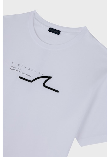 Paul & Shark Erkek T Shirt 24411053 010 Beyaz Beyaz