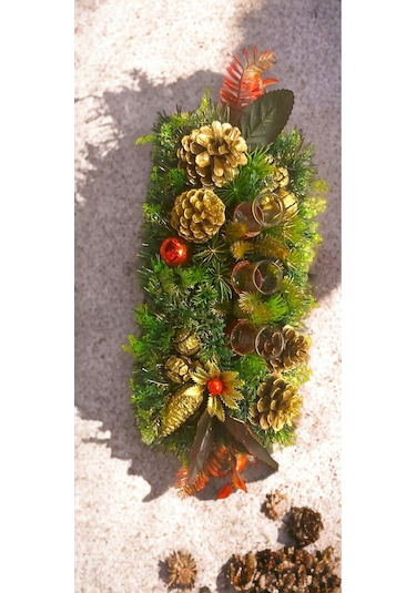 Yılbaşı Masa Çiçeği Mumluklu Centerpiece