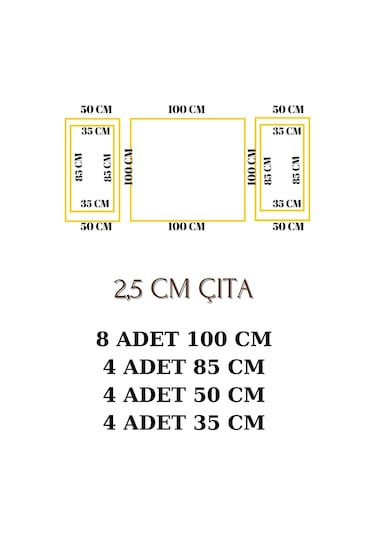 Tarz Tasarım Boyanabilir Çıta Hazır Kesim (ANKA119)