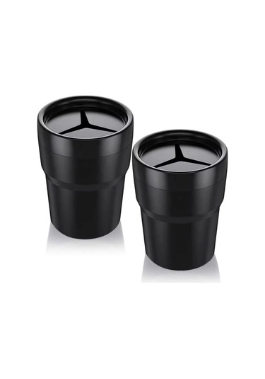 Kapaklı Araba Çöp Kutusu, Mini Otomatik Çöp Kutusu Sızdırmaz Araç Çöp Kutusu, Araba, Ev, Ofis, Mutfak İçin Konsol Veya Kapıda Bardak Tutucuya Uygun