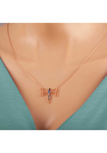 925 Ayar Gümüş Rose Yusufçuk Kadın Gümüş Kolye Gümüş