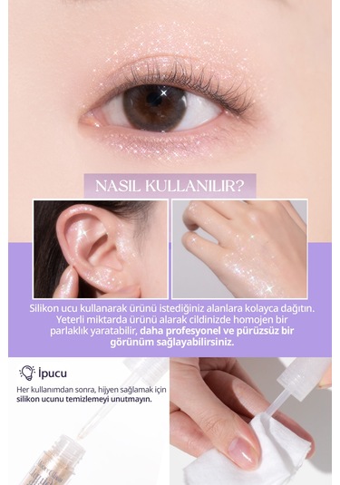 Işıltılı Ve Şeffaf Likit Glitter Clıo Moon Glass Liquid Glitter Sweet Cloud 04 Pink Spread 04