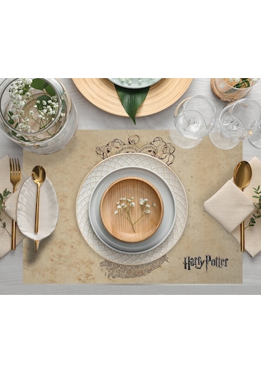 Adawall Home Hp Marauders Map Kumaş Amerikan Servis 4'lü Set Bej