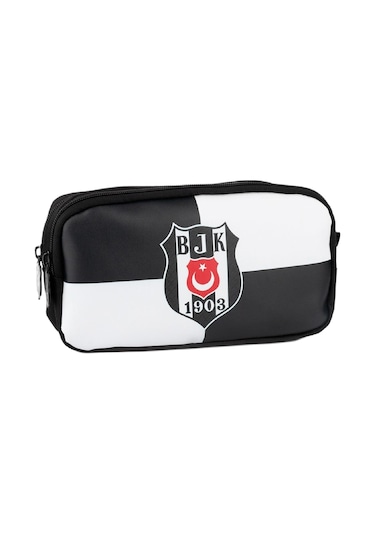 Beşiktaş 2 Bölmeli 1903 Logo Baskılı Suni Deri Kalemlik 25363 Siyah