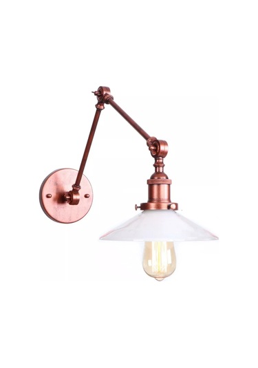 Riolight Bakır Üç Mafsallı Hareketli Beyaz Metal Başlıklı Aplik Beyaz