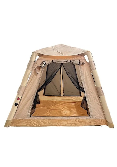 Onetick 4 Kişilik 4 Mevsim Şişme Çadır 220 X 220 Pompalı Set Bej