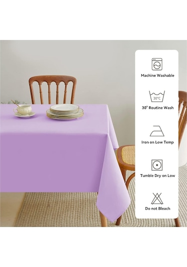 Sıvı Geçirmez Dertsiz Keten Masa Örtüsü Lila