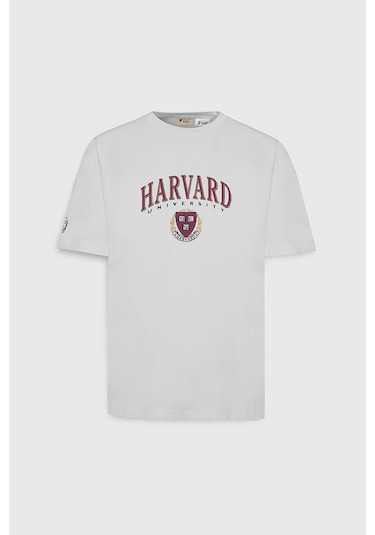 AC&Co / Altınyıldız Classics Erkek Beyaz Harvard Lisanslı Oversize Bol Kesim Baskılı Bisiklet Yaka Tişört Beyaz AC&Co / Altınyıldız Classics Erkek Beyaz Harvard Lisanslı Oversize Bol Kesim Baskılı Bisiklet Yaka Tişört Beyaz