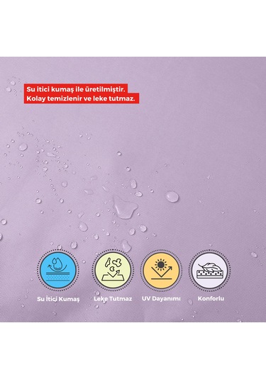 Xpermate 2'li Sandalye Minderi Su İtici Kumaş 40 x 40 CM Lila