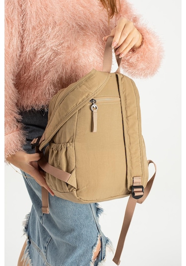 Yumuşak Dokulu Ultra Hafif, Esnek Ve Su Geçirmez Polyamid Kumaş Sırt Çantası Vizon Model: 571-13-14a Vizon