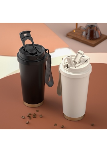 Sones 530ml 316 Paslanmaz Çelik Termos Bardak Kahve Kupası Çift İçme Suyu Bardağı