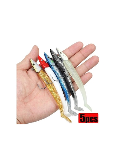 Valkyrie 5 Adet 12cm 20gr Silikon Jig Balık Yem Seti Çipura Levrek Katili Kutulu