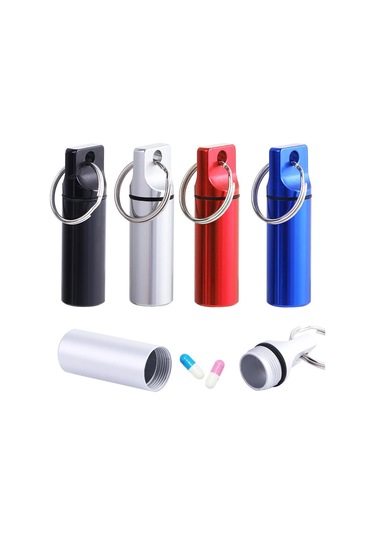 Alüminyum Çok İşlevli Açık Hava Tablet Kabı Kulak Tıkacı Kutusu Vitn Kapsül Hap Kutusu Anahtarlık Hap Saklama Kutusu Hap Şişesi Mat Gümüş,