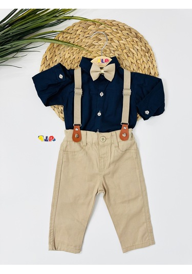 Washington Çıkarılabilir Papyonlu Alttan Çıtçıt Gömlekli Takım - Lacivert Lacivert