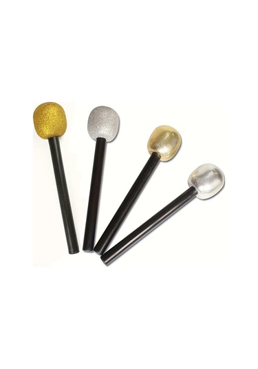 Willowhaven Parlak Mikrofon Aksesuarı - Pil Gerekmez, Dayanıklı Plastik, Parti Ve Sahne Şovları İçin Silvery Gümüşi