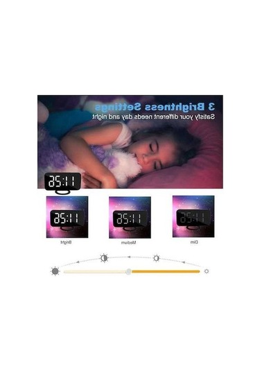 Trendooze Yüksek Ve Tasarımlı Şık Sesli Saat, Modern Dijital Çalar Ayna Lh